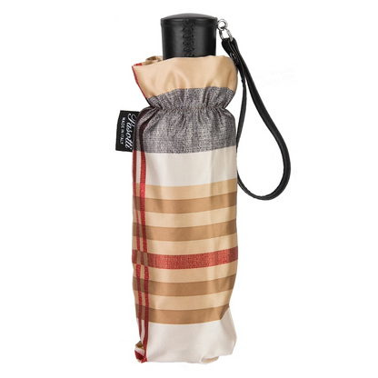 Classic Women’s Striped Folding Umbrella – Handmade in Italy