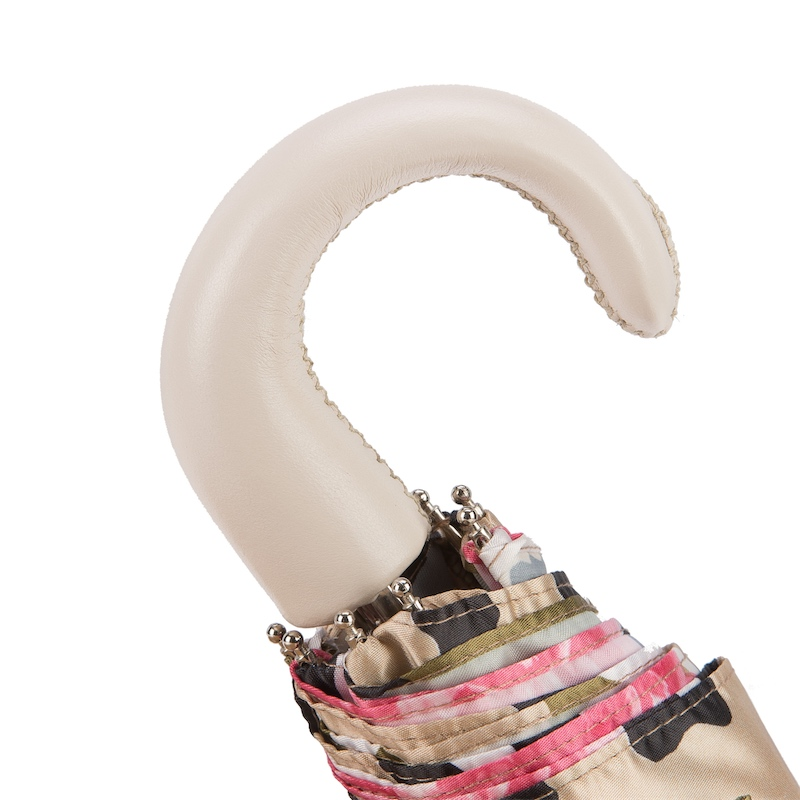 Chic Camouflage Folding Umbrella with Roses – Handmade in Italy