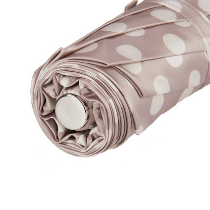 Polka Dot Folding Umbrella with Parrot Handle – Handmade in Italy