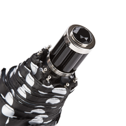 Black and White Polka Dots Folding Umbrella – Handmade in Italy