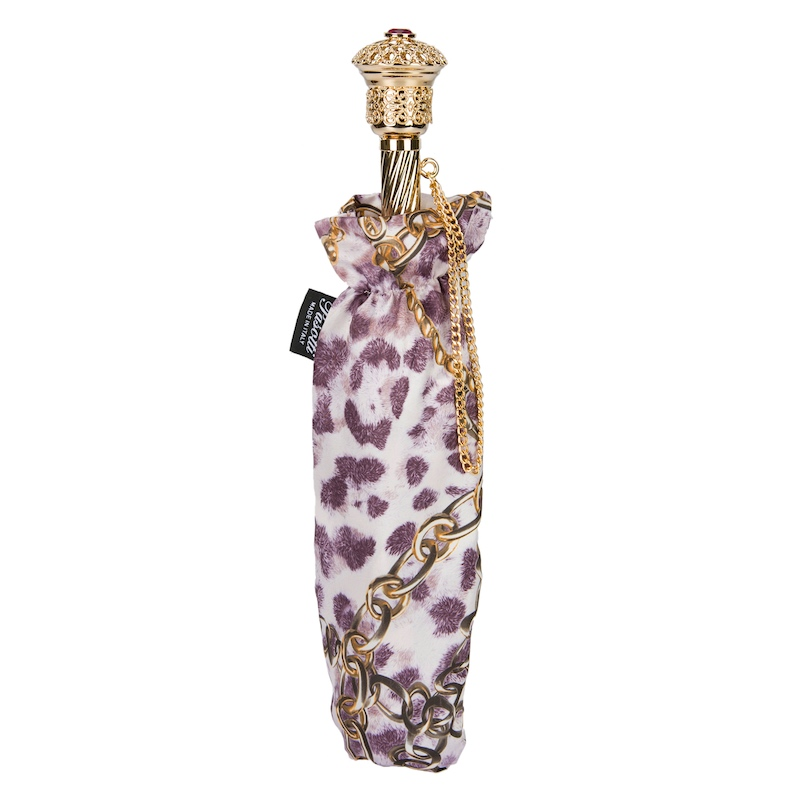 Elegant Animalier and Chains Print Folding Umbrella – Handmade in Italy