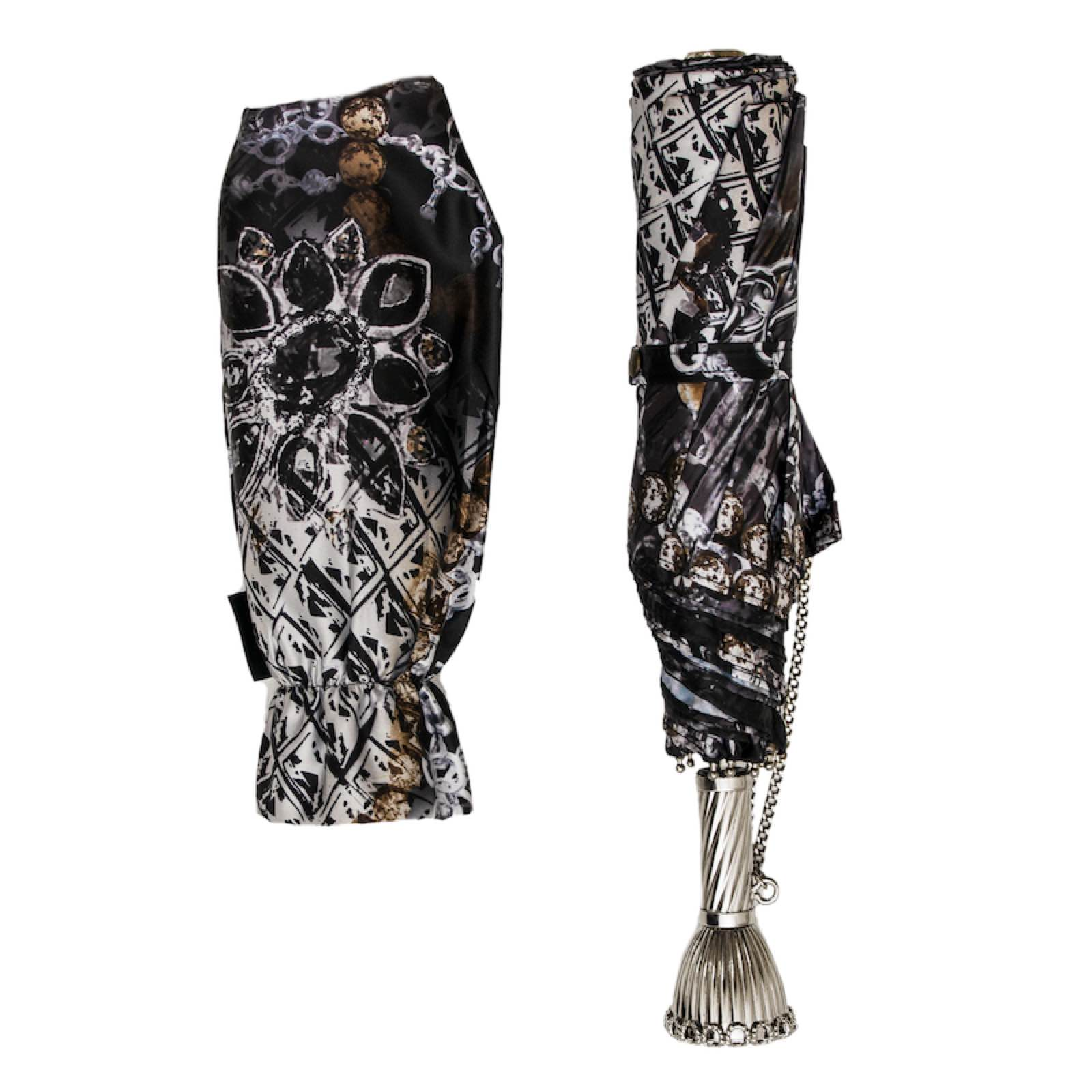 Designer Folding Umbrella with Jewels Print – Handmade in Italy
