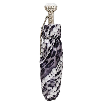 Fashionable Folding Umbrella with Pearls Print – Handmade in Italy
