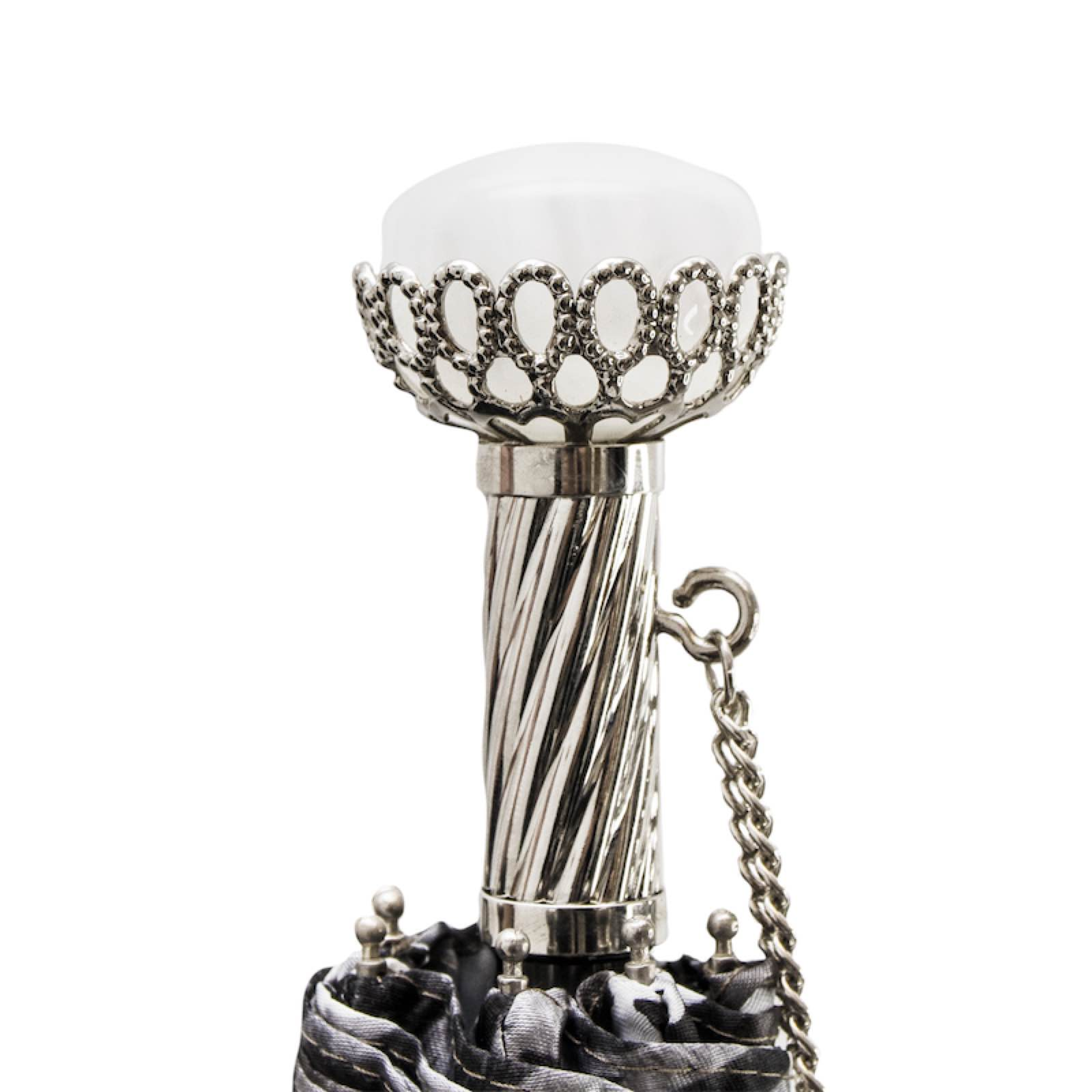 Fashionable Folding Umbrella with Pearls Print – Handmade in Italy