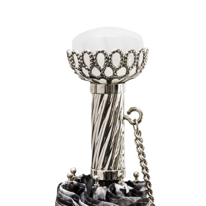 Fashionable Folding Umbrella with Pearls Print – Handmade in Italy