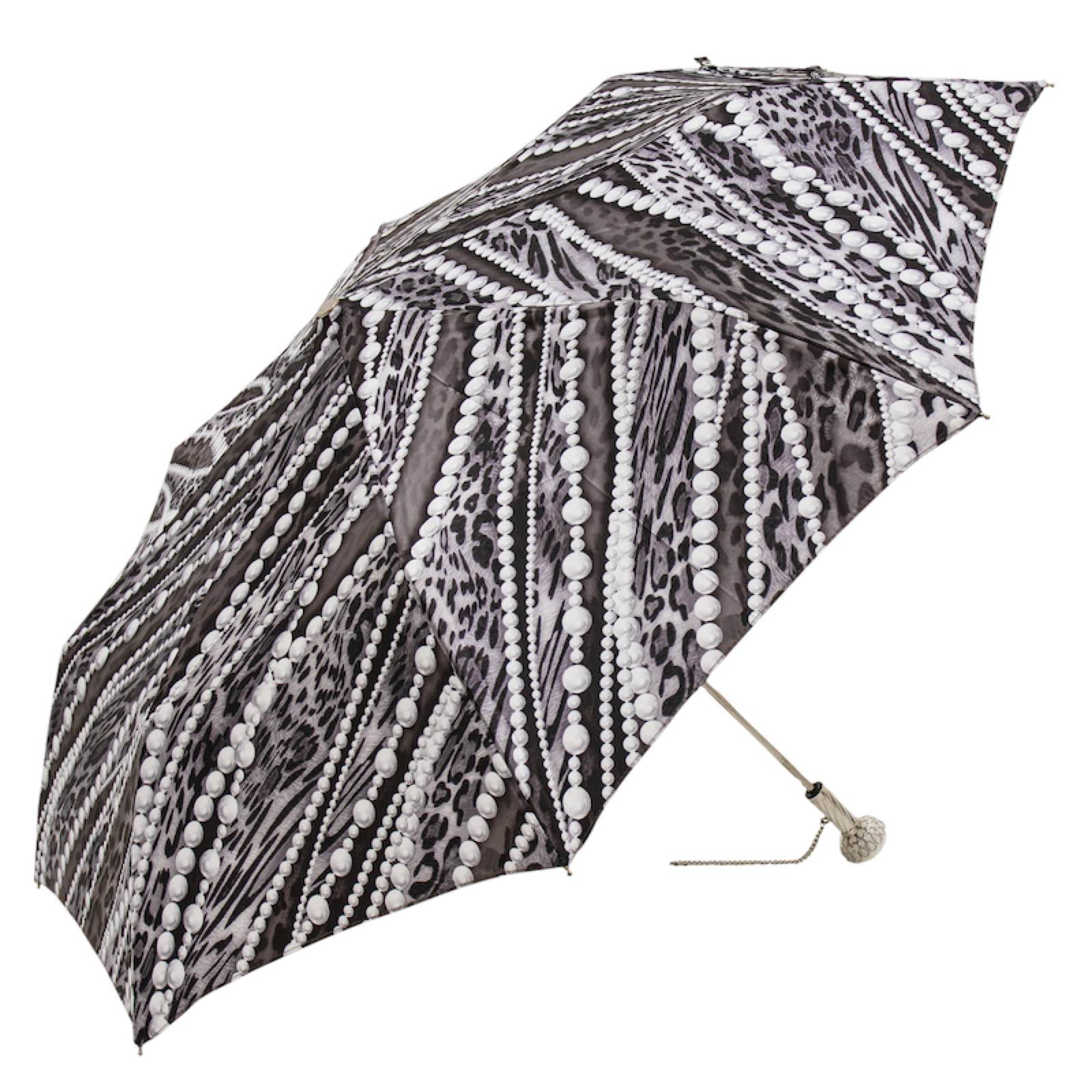 Fashionable Folding Umbrella with Pearls Print – Handmade in Italy