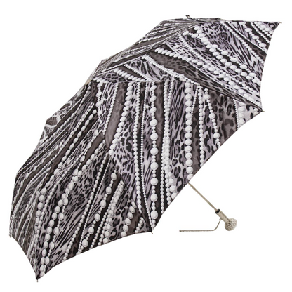 Fashionable Folding Umbrella with Pearls Print – Handmade in Italy