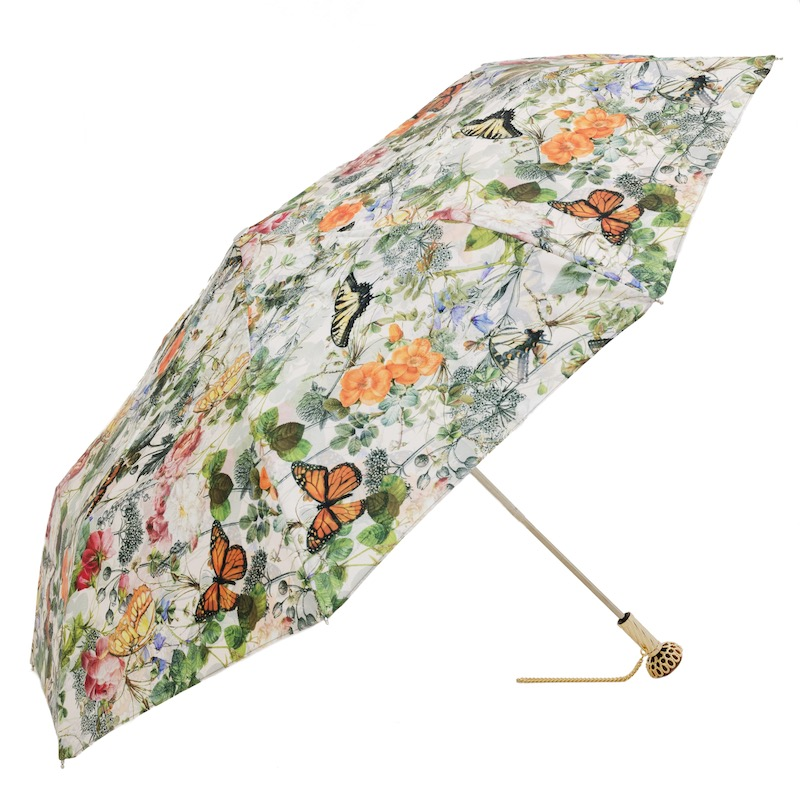 Luxury Butterflies Canopy Folding Umbrella – Handmade in Italy