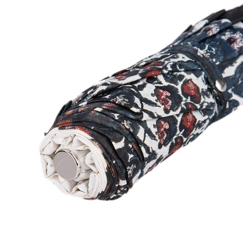 Exclusive Silver Rose Folding Umbrella – Handmade in Italy