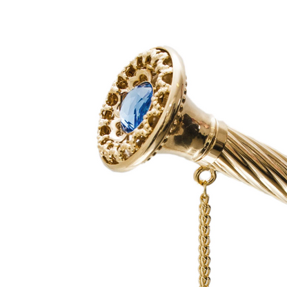 Brass Handle Folding Manual Opening Umbrella – Handmade in Italy