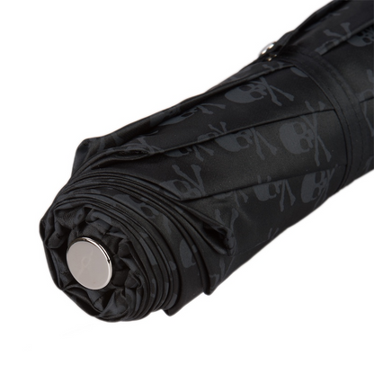 Exclusive Silver Skull Folding Umbrella – Handmade in Italy