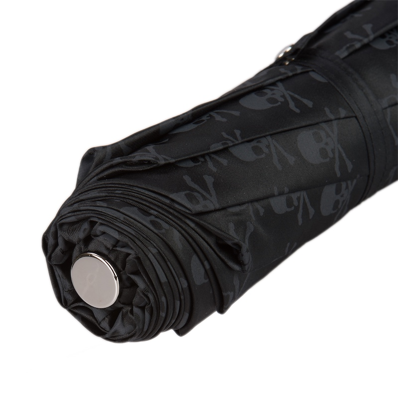 Exclusive Silver Skull Folding Umbrella – Handmade in Italy