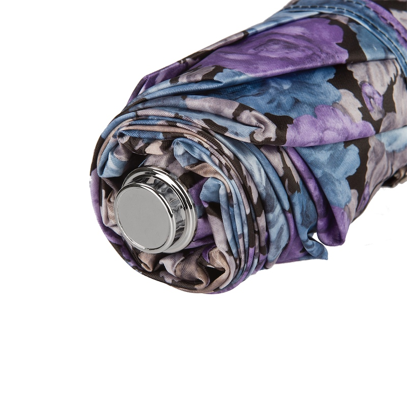 Elegant Flowered Design Folding Umbrella – Handmade in Italy