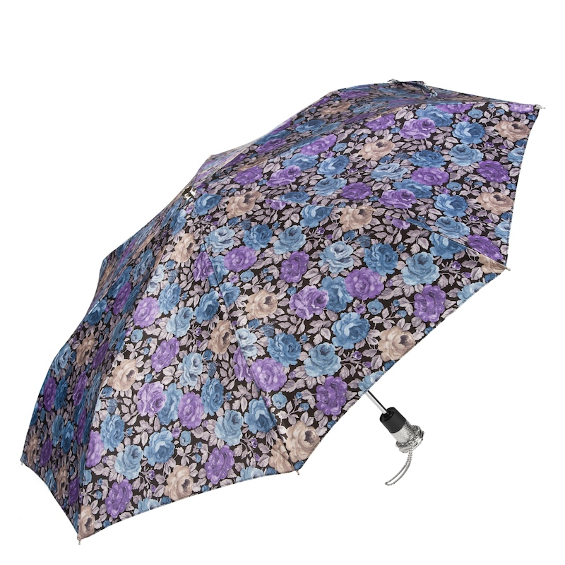 Elegant Flowered Design Folding Umbrella – Handmade in Italy