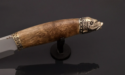 Refined Collectible Knife with Stainless Steel Blade and Walnut Handle