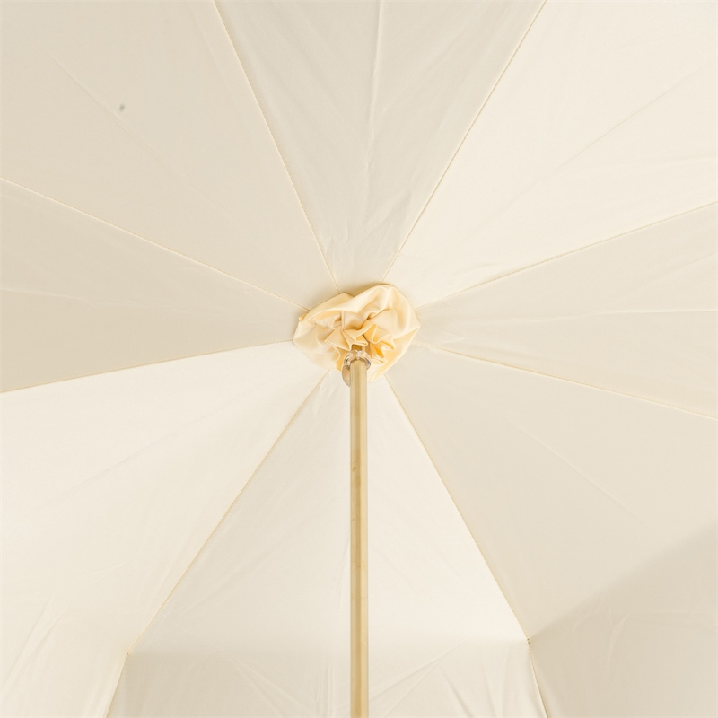 Luxury Hand Embroidered Brass Handle Double Cloth Umbrella