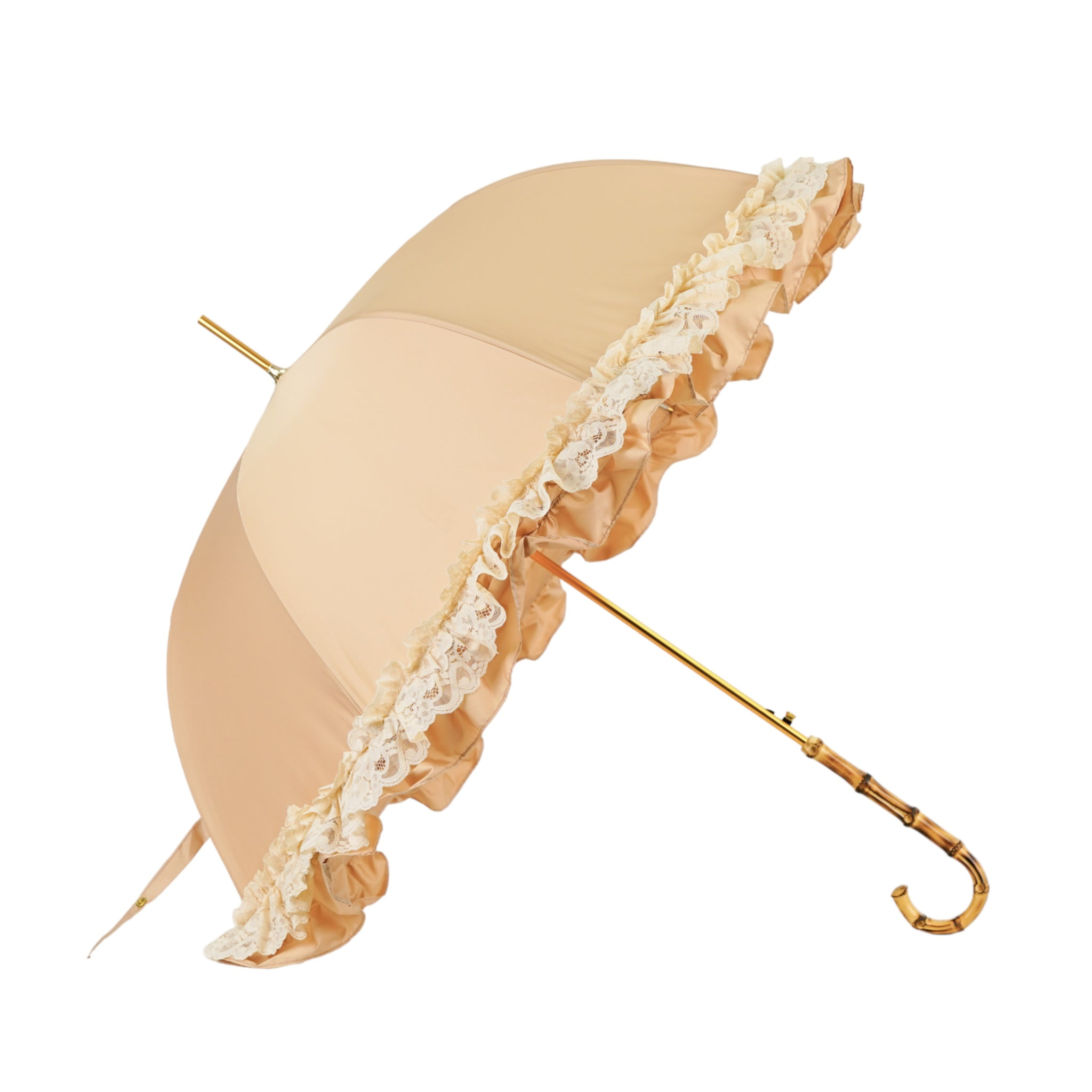 Timeless Retro-Style Umbrella-Parasol with Ruffles and Lace