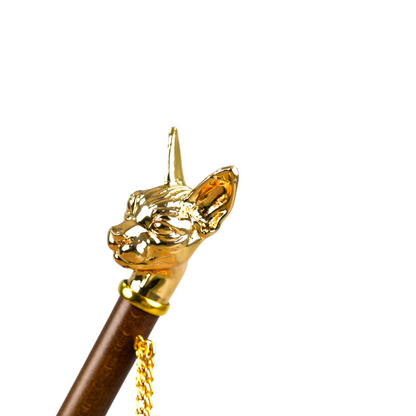 Luxury Women's Umbrella with 24K Gold-Plated Cat Handle