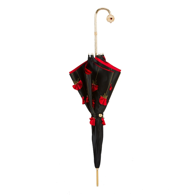 Luxury Brass Handle Poppies Umbrella – Manual Opening
