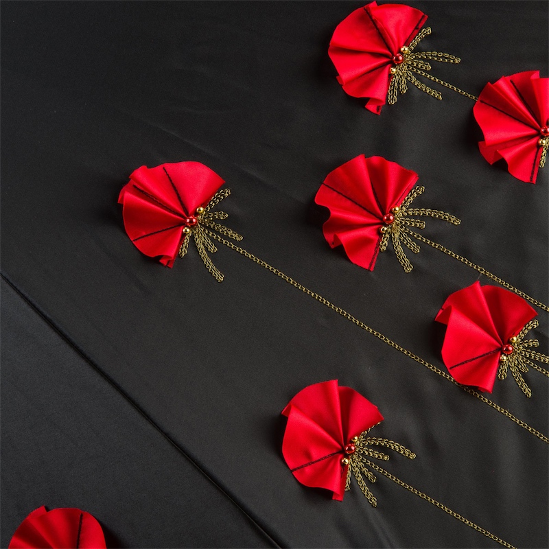 Luxury Brass Handle Poppies Umbrella – Manual Opening