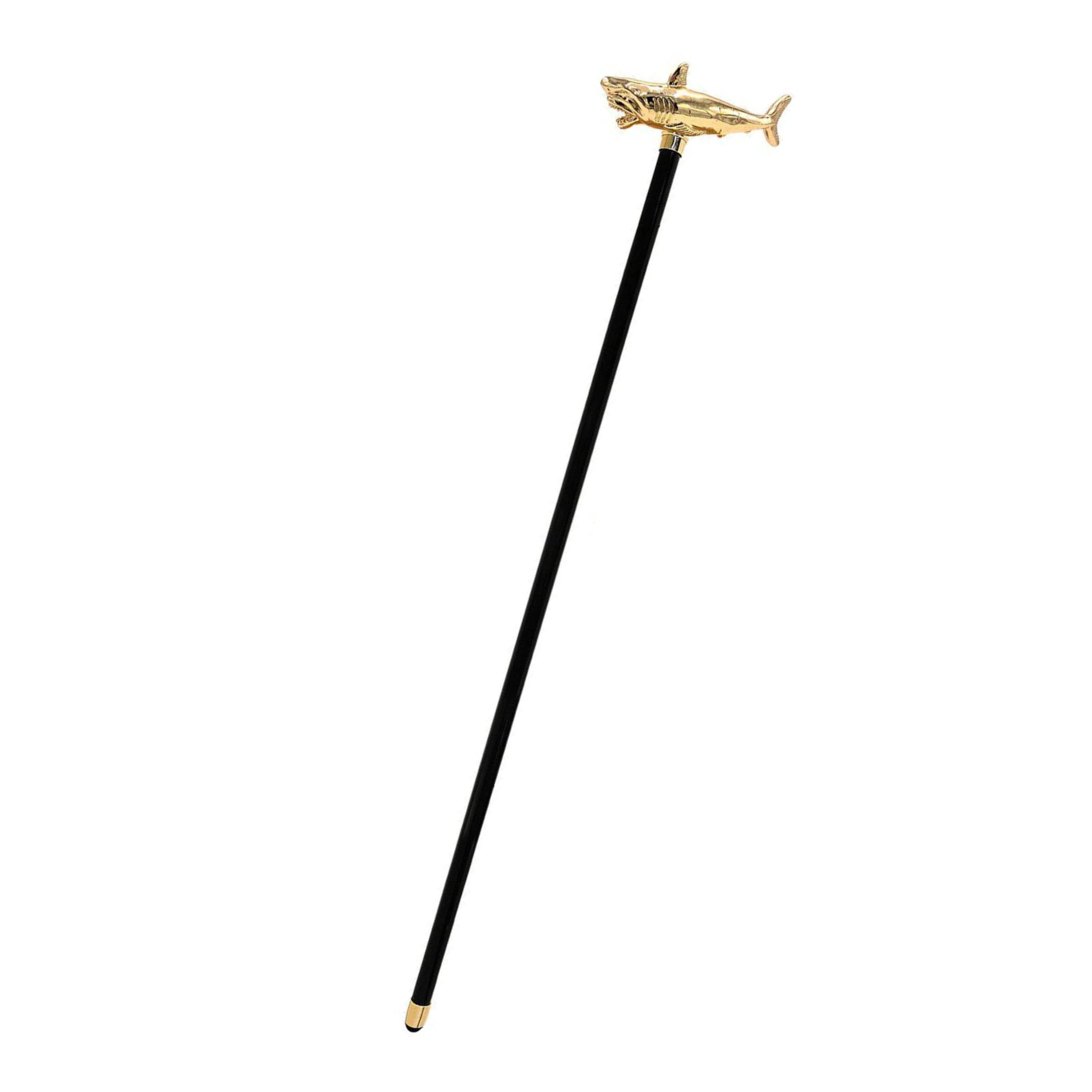 Limited Edition Shark Walking Cane – 24K Gold-Plated Luxury Stick