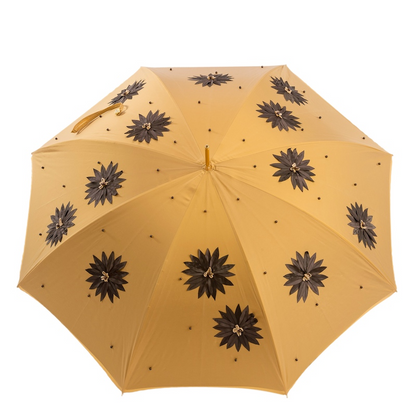 Sunflower Luxury Umbrella with Swarovski Handle – Manual Opening