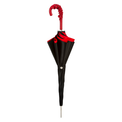 Unique Leather Handle Double Cloth Umbrella with Red Roses