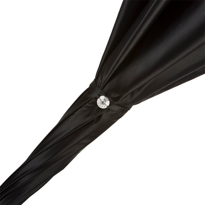 Unique Leather Handle Double Cloth Umbrella with Red Roses