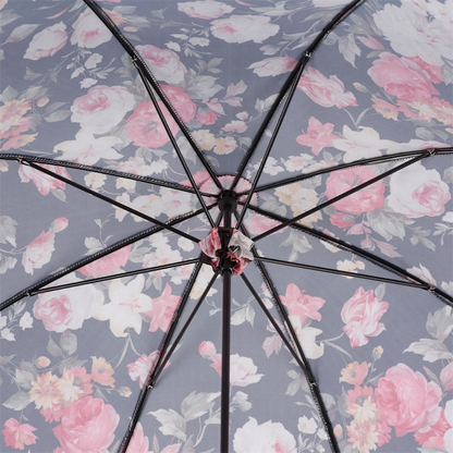 Flowered Parasol with Bamboo Handle – Handmade Umbrella