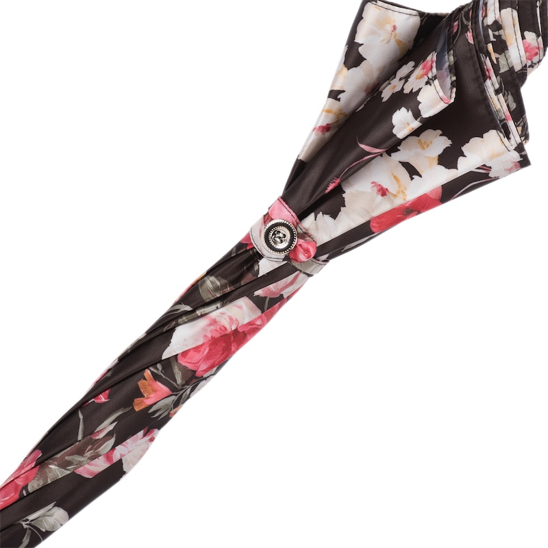 Flowered Parasol with Bamboo Handle – Handmade Umbrella