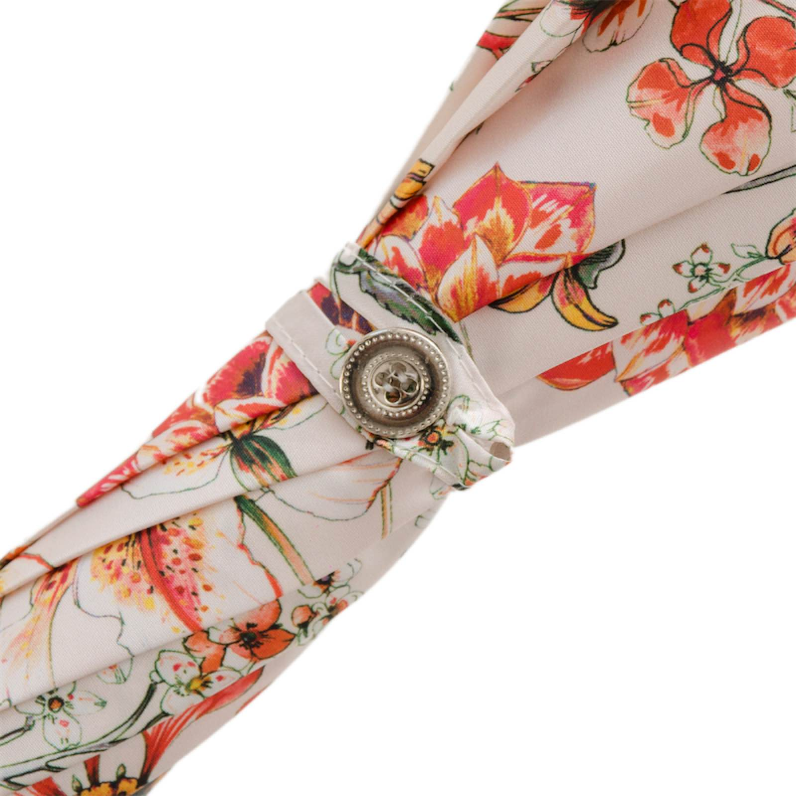 Flowered Parasol with Whangee Handle – Handmade Umbrella