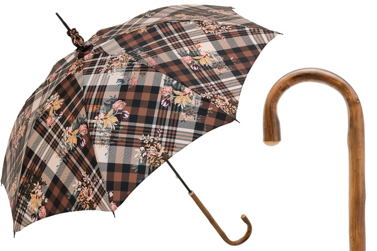 Designer Tartan Floral Parasol – Classic Style Umbrella