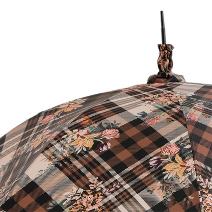 Designer Tartan Floral Parasol – Classic Style Umbrella