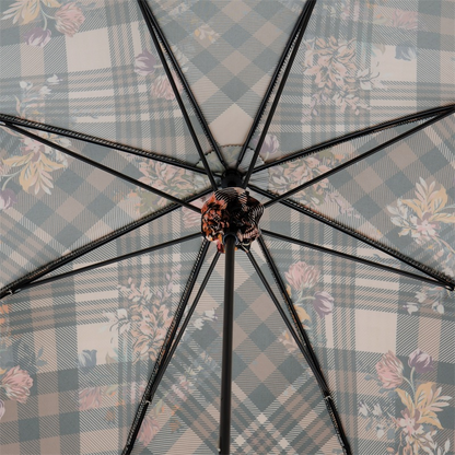Designer Tartan Floral Parasol – Classic Style Umbrella
