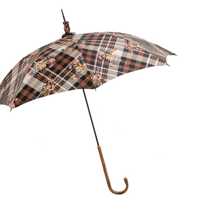 Designer Tartan Floral Parasol – Classic Style Umbrella