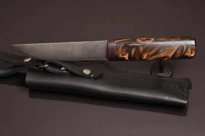 Handmade Yakut Knife – Damascus Steel Blade with Acrylic Handle - Elegant Knives
