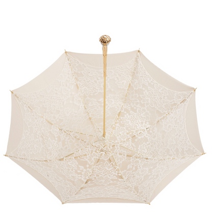 Elegant Ecru Umbrella, Double Cloth Parasol – Handmade in Italy