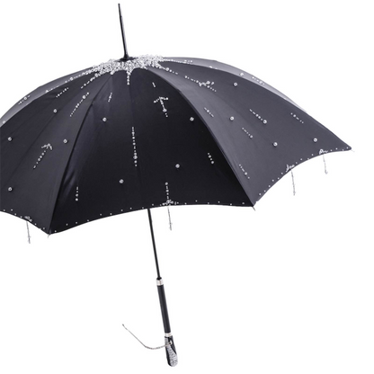 Luxury Umbrella with Swarovski Crystal Handle – Handmade in Italy