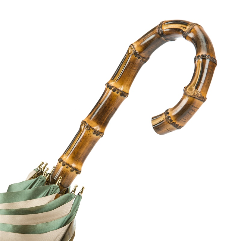 Bamboo Handle Double Cloth Umbrella with Bridles Print