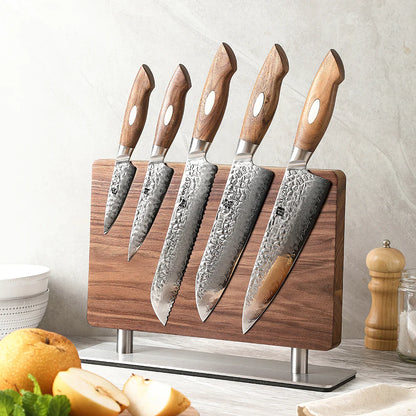 Magnetic Knife Holder in Walnut Wood – Double-Sided