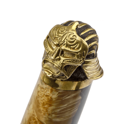 Samurai Damascus Steel Knife with Burl Wood Epoxy Handle