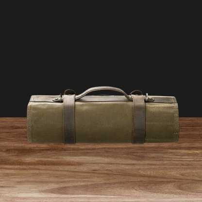 Waxed Canvas Knife Roll Bag