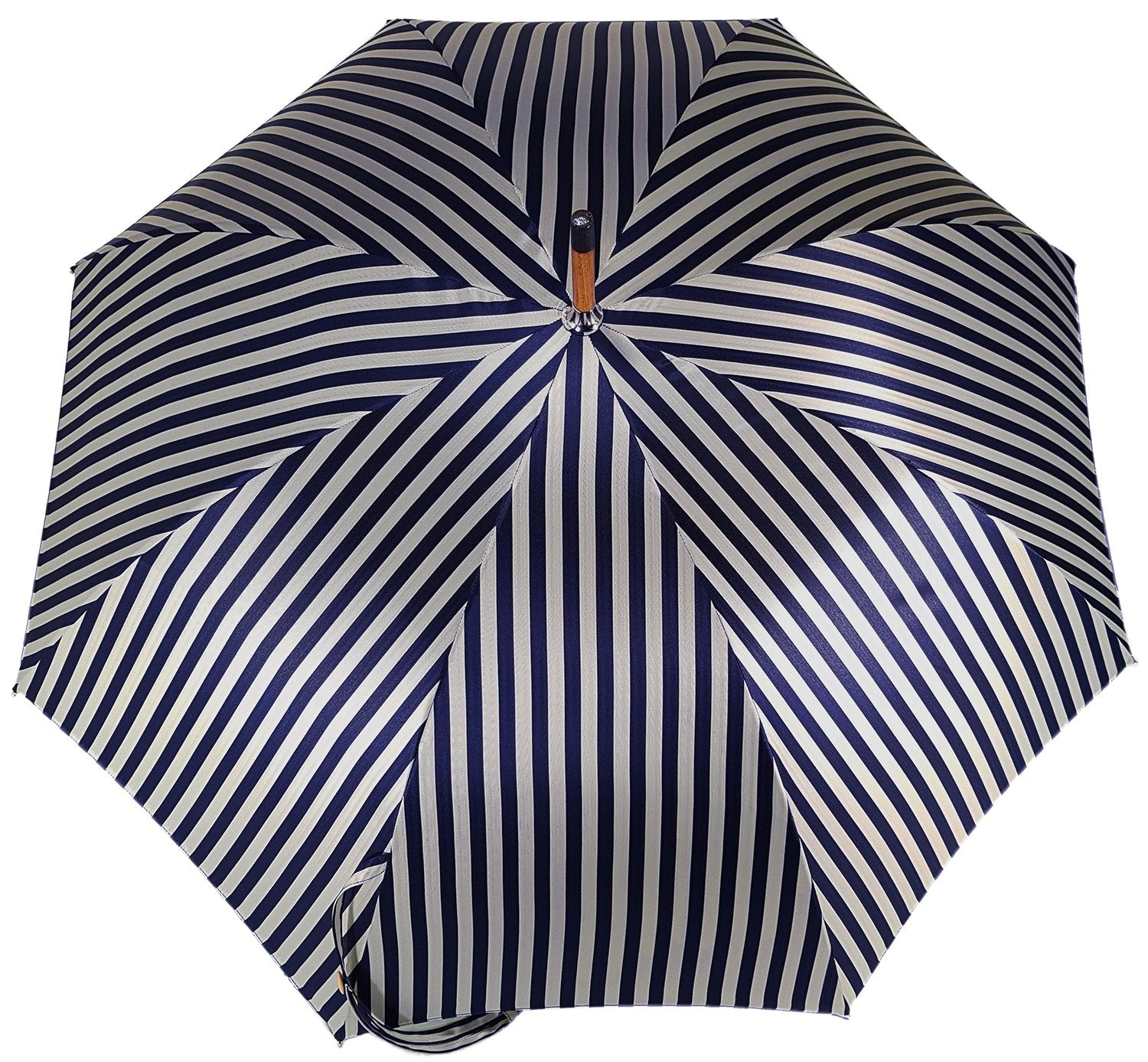 Sophisticated Double-Canopy Men’s Umbrella in Blue Striped Jacquard