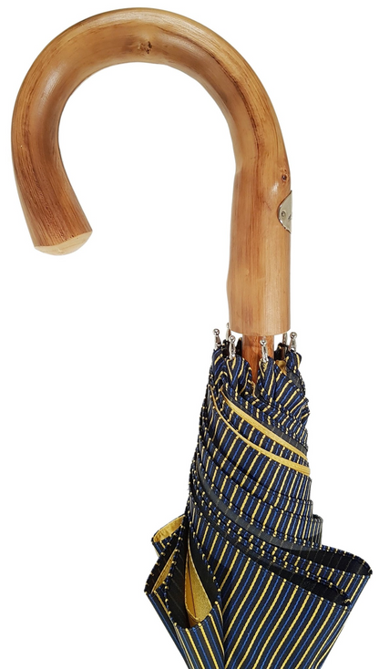 Double-Cloth Multicolor Stripes Umbrella and Chestnut Wood Handle