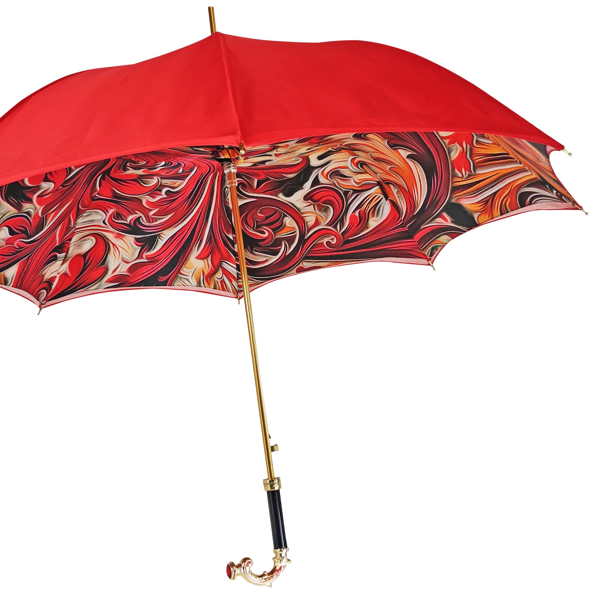 Bright Red Luxury Umbrella – Hand-Painted Italian Craftsmanship
