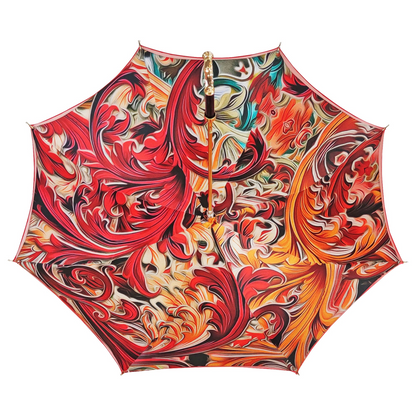 Bright Red Luxury Umbrella – Hand-Painted Italian Craftsmanship