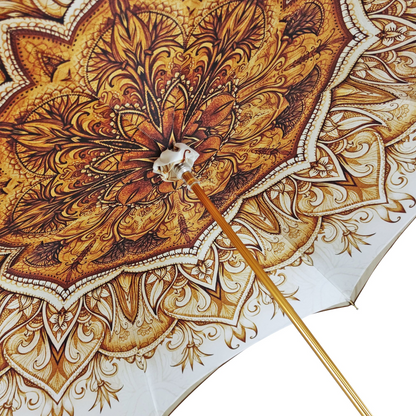 Handmade Classic Fancy Umbrella with 24K Gold-Plated Swarovski Handle