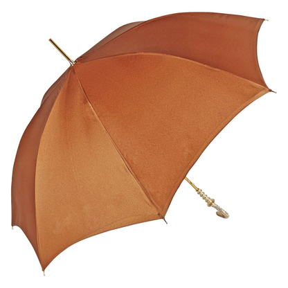Handmade Classic Fancy Umbrella with 24K Gold-Plated Swarovski Handle