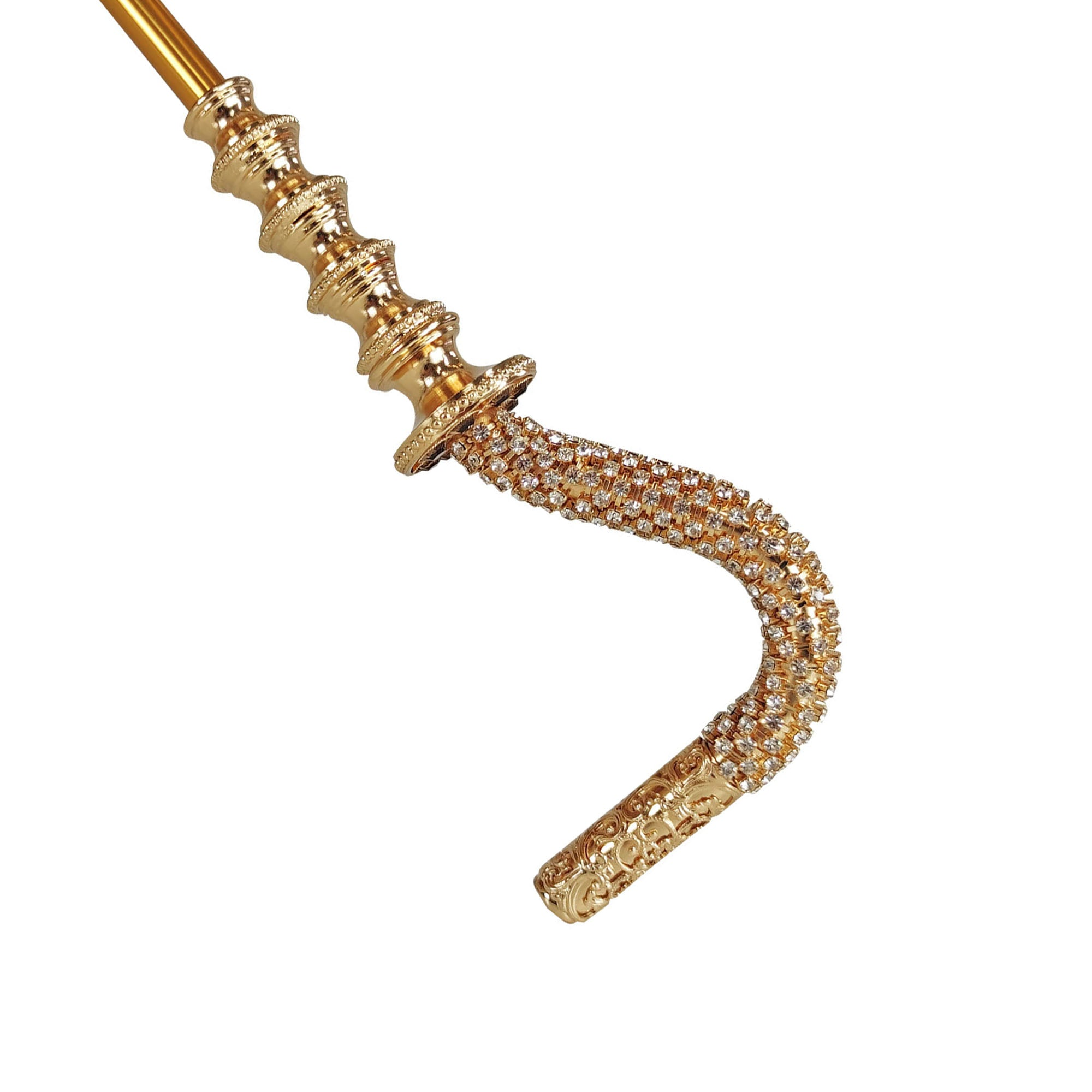 Handmade Classic Fancy Umbrella with 24K Gold-Plated Swarovski Handle