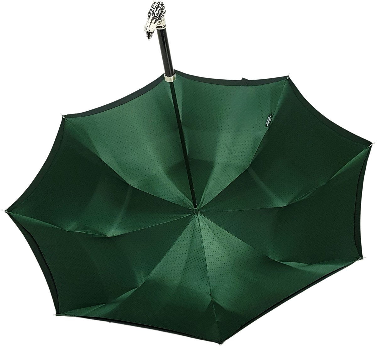 Distinguished Men’s Double-Canopy Umbrella with Sculpted Dog Handle